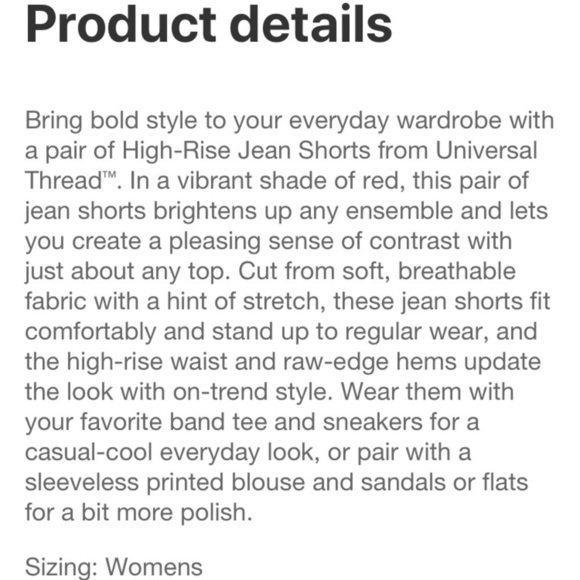 NEW Universal Thread red high-rise shortie shorts - Picture 2 of 3
